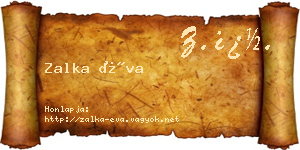 Zalka Éva névjegykártya