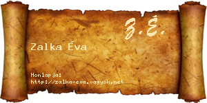 Zalka Éva névjegykártya